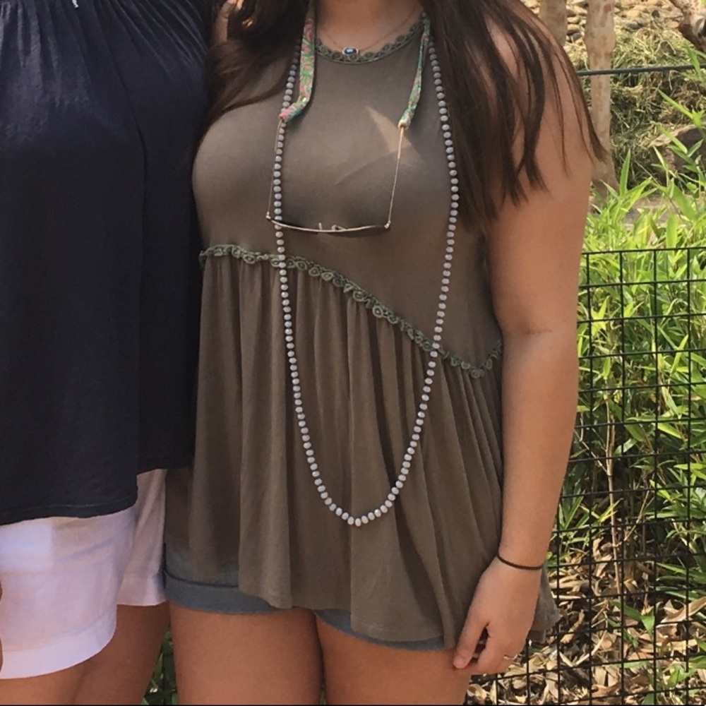 Olive green tank top